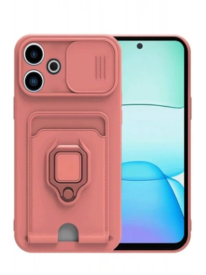 Newface Xiaomi Redmi 13 4G Kılıf Zuma Kartvizitli Yüzüklü Silikon - Pembe