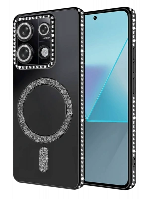 Newface Xiaomi Redmi 13C Joke Simli Magneticsafe Kılıf - Siyah