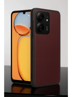 Newface Xiaomi Redmi 13C Kılıf Aras Deri Kapak - Bordo