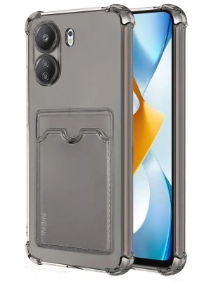 Newface Xiaomi Redmi 13C Kılıf Kart Şeffaf Silikon - Şeffaf