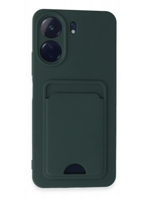 Newface Xiaomi Redmi 13C Kılıf Kelvin Kartvizitli Silikon - Koyu Yeşil