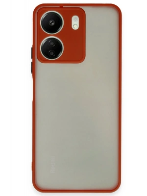 Newface Xiaomi Redmi 13C Kılıf Montreal Silikon Kapak - Kırmızı