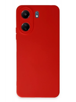 Newface Xiaomi Redmi 13C Kılıf Nano içi Kadife Silikon - Kırmızı