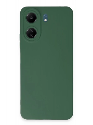 Newface Xiaomi Redmi 13C Kılıf Nano içi Kadife Silikon - Koyu Yeşil