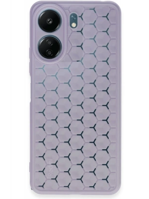 Newface Xiaomi Redmi 13C Kılıf Petek Silikon Kapak - Lila
