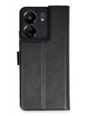 Newface Xiaomi Redmi 13C Kılıf Trend S Plus Kapaklı Kılıf - Siyah