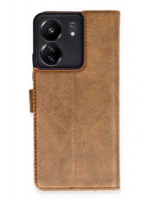 Newface Xiaomi Redmi 13C Kılıf Trend S Plus Kapaklı Kılıf - Taba