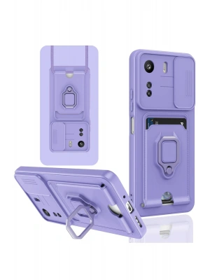 Newface Xiaomi Redmi 13C Kılıf Zuma Kartvizitli Yüzüklü Silikon - Lila