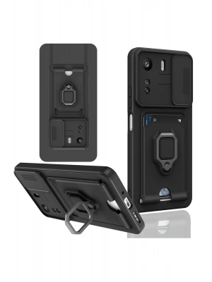 Newface Xiaomi Redmi 13C Kılıf Zuma Kartvizitli Yüzüklü Silikon - Siyah