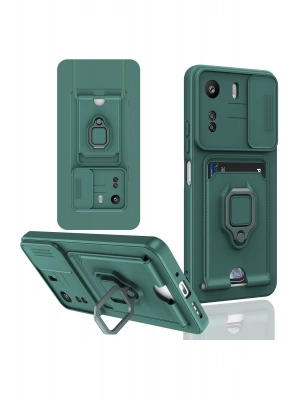 Newface Xiaomi Redmi 13C Kılıf Zuma Kartvizitli Yüzüklü Silikon - Yeşil