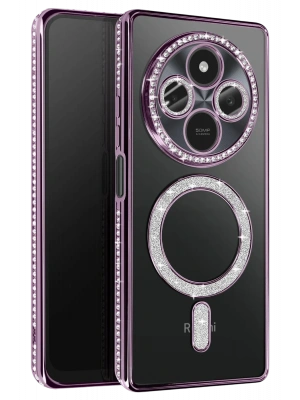 Newface Xiaomi Redmi 14C Joke Simli Magneticsafe Kılıf - Derin Mor