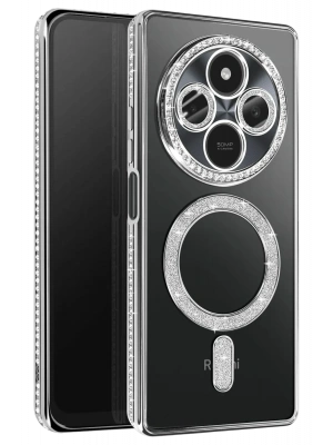 Newface Xiaomi Redmi 14C Joke Simli Magneticsafe Kılıf - Gümüş