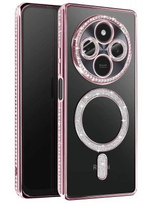 Newface Xiaomi Redmi 14C Joke Simli Magneticsafe Kılıf - Pembe