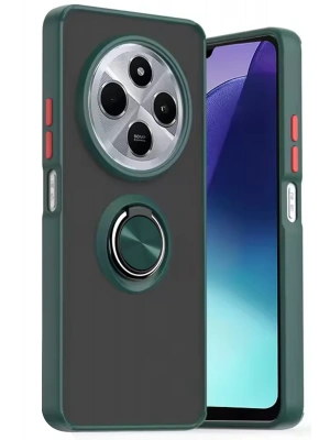 Newface Xiaomi Redmi 14C Kılıf Montreal Yüzüklü Silikon Kapak - Yeşil