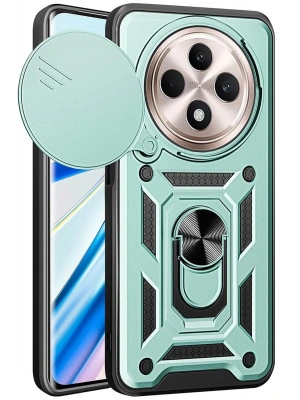 Newface Xiaomi Redmi 14C Kılıf Pars Lens Yüzüklü Silikon - Yeşil