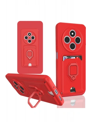 Newface Xiaomi Redmi 14C Kılıf Zuma Kartvizitli Yüzüklü Silikon - Kırmızı