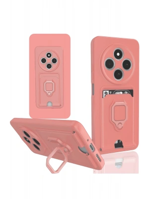 Newface Xiaomi Redmi 14C Kılıf Zuma Kartvizitli Yüzüklü Silikon - Pembe