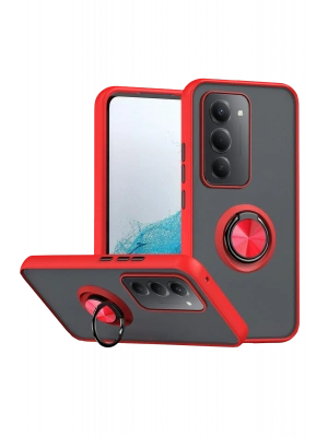 Newface Xiaomi Redmi 15 4G Montreal Yüzüklü Silikon Kapak - Kırmızı