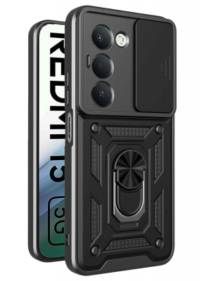 Newface Xiaomi Redmi 15 4G Pars Lens Yüzüklü Silikon - Siyah