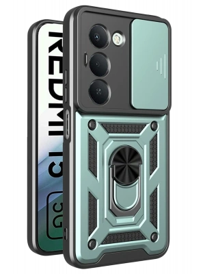 Newface Xiaomi Redmi 15 4G Pars Lens Yüzüklü Silikon - Yeşil