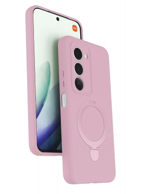 Newface Xiaomi Redmi 15 4G Regal Magsafe Standlı Kapak - Açık Pembe