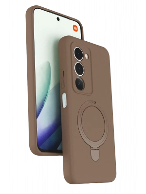 Newface Xiaomi Redmi 15 4G Regal Magsafe Standlı Kapak - Çöl Titanyum