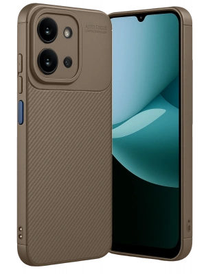 Newface Xiaomi Redmi 15C 4G Auto Focus Karbon Kapak - Kahverengi