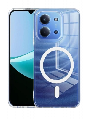 Newface Xiaomi Redmi 15C 4G Combo Sert Şeffaf Magsafe Kapak - Şeffaf