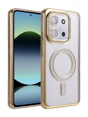 Newface Xiaomi Redmi 15C 4G Joke Simli Magneticsafe Kılıf - Gold