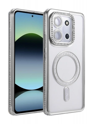 Newface Xiaomi Redmi 15C 4G Joke Simli Magneticsafe Kılıf - Gümüş