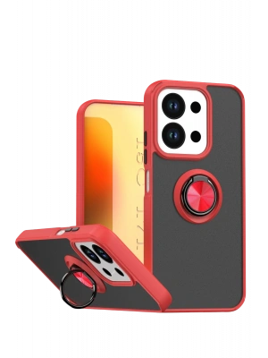 Newface Xiaomi Redmi 15C 4G Montreal Yüzüklü Silikon Kapak - Kırmızı