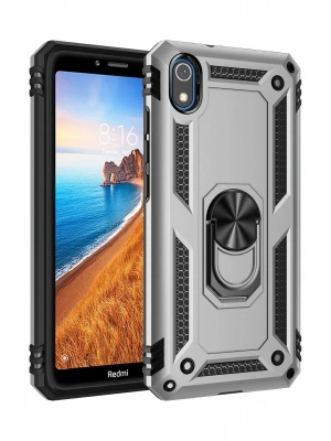 Newface Xiaomi Redmi 7A Kılıf Sofya Yüzüklü Silikon Kapak - Gümüş