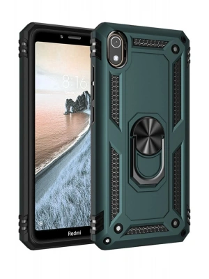 Newface Xiaomi Redmi 7A Kılıf Sofya Yüzüklü Silikon Kapak - Yeşil