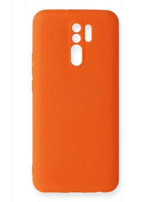 Newface Xiaomi Redmi 9 Kılıf Nano içi Kadife Silikon - Turuncu