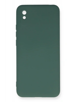 Newface Xiaomi Redmi 9A Kılıf Nano içi Kadife Silikon - Koyu Yeşil