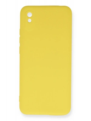 Newface Xiaomi Redmi 9A Kılıf Nano içi Kadife Silikon - Sarı