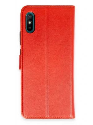 Newface Xiaomi Redmi 9A Kılıf Trend S Plus Kapaklı Kılıf - Kırmızı