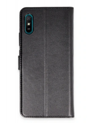 Newface Xiaomi Redmi 9A Kılıf Trend S Plus Kapaklı Kılıf - Siyah