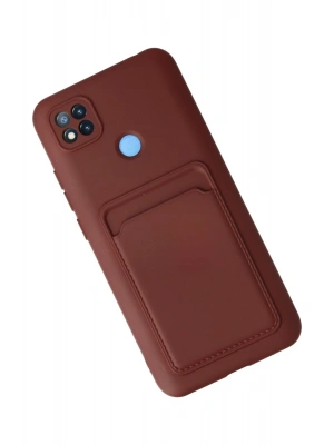 Newface Xiaomi Redmi 9C Kılıf Kelvin Kartvizitli Silikon - Bordo