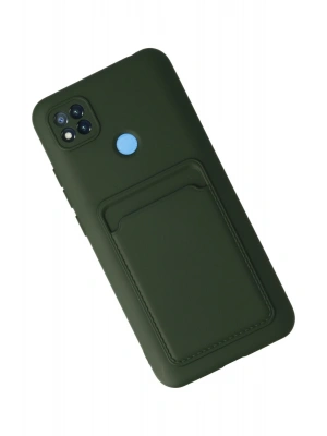 Newface Xiaomi Redmi 9C Kılıf Kelvin Kartvizitli Silikon - Koyu Yeşil