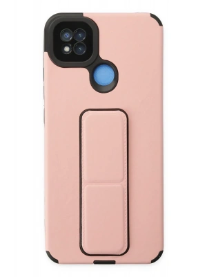 Newface Xiaomi Redmi 9C Kılıf Mega Standlı Silikon - Pudra