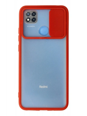 Newface Xiaomi Redmi 9C Kılıf Palm Buzlu Kamera Sürgülü Silikon - Kırmızı