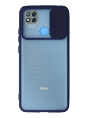 Newface Xiaomi Redmi 9C Kılıf Palm Buzlu Kamera Sürgülü Silikon - Lacivert