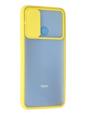 Newface Xiaomi Redmi 9C Kılıf Palm Buzlu Kamera Sürgülü Silikon - Sarı