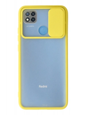 Newface Xiaomi Redmi 9C Kılıf Palm Buzlu Kamera Sürgülü Silikon - Sarı