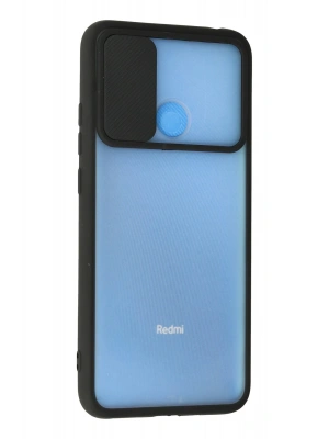 Newface Xiaomi Redmi 9C Kılıf Palm Buzlu Kamera Sürgülü Silikon - Siyah