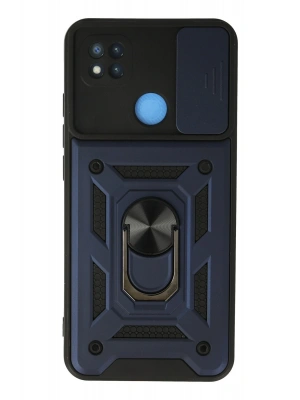 Newface Xiaomi Redmi 9C Kılıf Pars Lens Yüzüklü Silikon - Lacivert