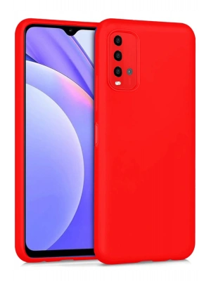 Newface Xiaomi Redmi 9T Kılıf Nano içi Kadife Silikon - Kırmızı