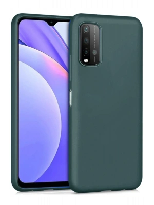 Newface Xiaomi Redmi 9T Kılıf Nano içi Kadife Silikon - Koyu Yeşil