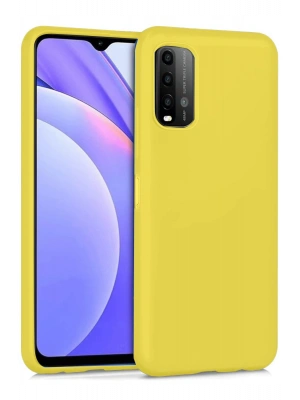 Newface Xiaomi Redmi 9T Kılıf Nano içi Kadife Silikon - Sarı